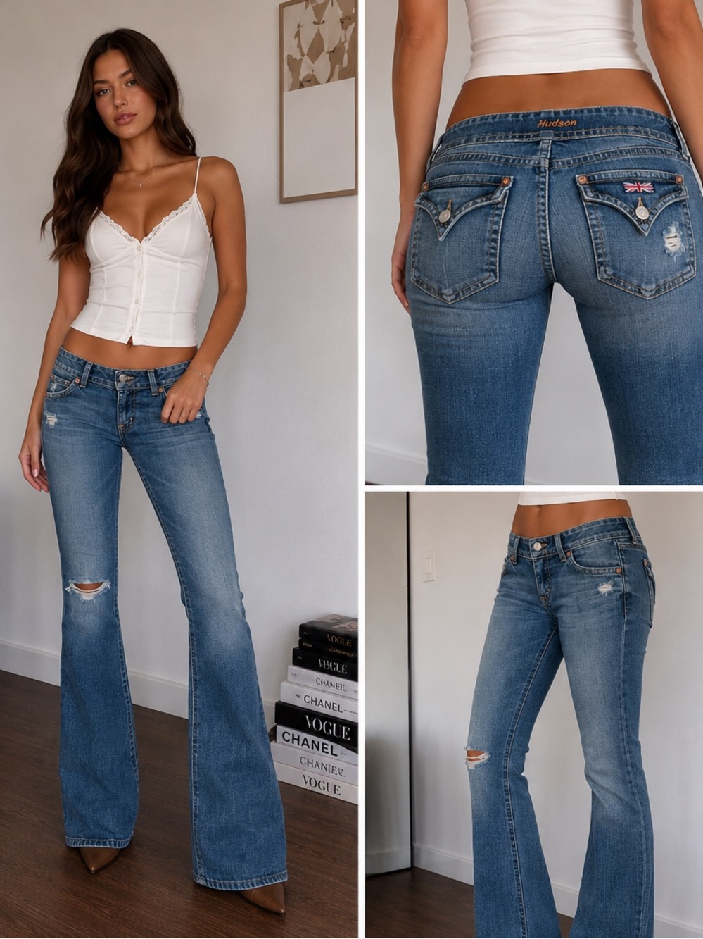 Vintage Y2K Hudson Signature Bootcut Jeans Style 170SD Low Rise Flap Pocket